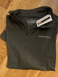 Neu mit Etikett Vineyard Vines Performance Herrenpullover mit halbem Reißverschluss Abend Himmel L - Bild 1 von 3