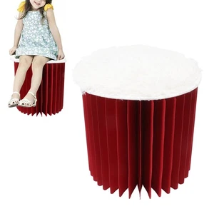 Red Folding Paper Stool With Felt Pad Easy Assembly Stylish Chair Porta HOT - Picture 1 of 12