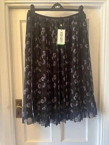 New Kenzo Passion Flower Design Light Crepe Pleated Midi Skirt,40/UK 12 - Picture 1 of 20