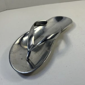 Metal Aluminum Flip Flop Sandal Beach Decor Trinket/Candy Dish Jewelry Tray 12” - Picture 1 of 6