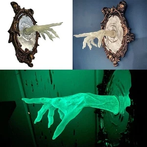 Halloween Leuchtender Geist im Spiegel Wandbehang 3D Statue Spooky Rahmen Dekor - Bild 1 von 16