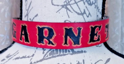 Винтажный красный и черный кожаный готический толстый широкий гранат косплей ошейник воротник 12» - Изображение 1 из 4