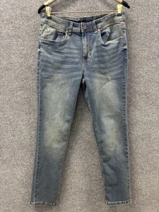 Pantalones de mezclilla The Perfect Jean NYC para hombre 31X32 ajustados gruesos elásticos azules lavado oscuro - Imagen 1 de 12