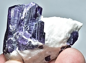 Unique Fluorescent Terminated Purple Scapolite Crystal Specimen 37 Gram - Picture 1 of 9