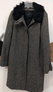 Banana Republic schwarz/weiß Lammfell Lammfell Kragen Jacke Knopf Gr. Sm. 2007 - Bild 1 von 8