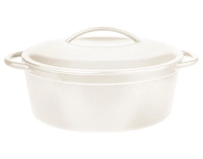 GSW Gusseisen Bräter Brattopf Bratkochtopf Kochtopf Topf 33 x 25 cm weiss - Bild 1 von 2