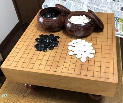 Japanese Vintage Wooden IGO Board 17.9×16.6×8.2in With Clam & Nachiguro Stone FS - Image 1 of 4