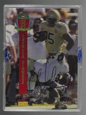 1995 Signature Rookies Prime Auto /3000 Charlie Simmons #38 Auto RC - Image 1 of 2