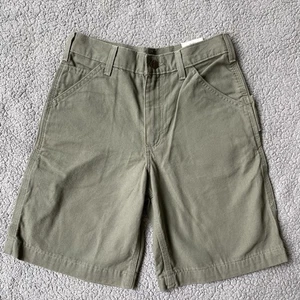 Carhartt Boys Canvas Carpenter Short Green Size 12 New - Picture 1 of 6