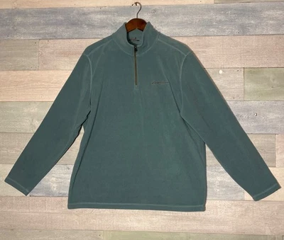 Pullover polar EDDIE BAUER para hombre talla grande verde salvia cuarto 1/4 cremallera exterior Foto 1 de 4