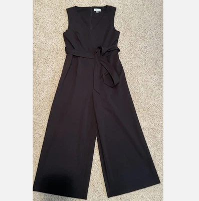 Mono corto Calvin Klein para mujer talla 4 sin mangas cuello en V pierna ancha en negro Foto 1 de 4