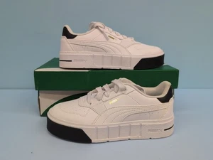 Puma Cali Court Cuero Tenis Niños Zapatos EE. UU. 3C Puma Blanco Puma Negro - Imagen 1 de 14