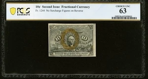 PCGS ChUNC 63. FR# 1244 Fractional 1863 Union Currency 10c, Civil War 2nd Issue - Picture 1 of 6