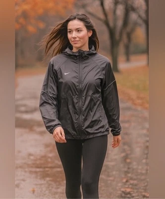 Chaqueta cortavientos Nike Dri Fit Gris Talla grande Foto 1 de 4