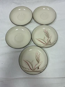 5 Winfield Ware Dragon Flower Bread Plate Saucers Santa Monica CA MCM C. 1955 - Picture 1 of 7