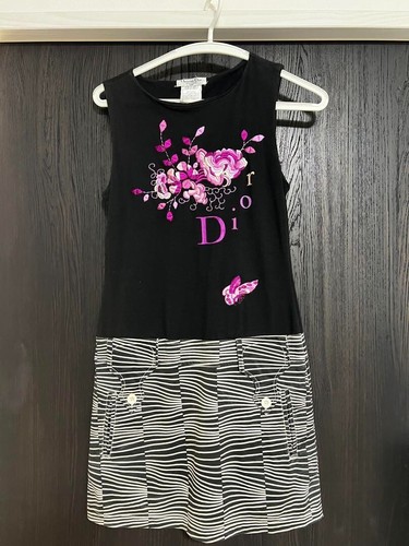 Abito smanicato Christian Dior BOUTIQUE Galliano cotone taglia 40 M nero ginocchio