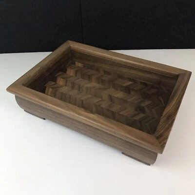 Solid Wood Tray Made In The USA Walnut Catchall By A. P. Woodcraft - Image 1 of 4