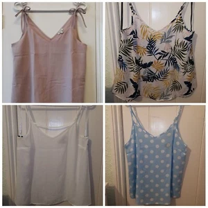 River Island RI Primark bow tie straps floral polka dot cami top bundle size 12 - Picture 1 of 12