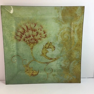 Art in Motion - Plato de vidrio para servir por Regina Andrew, 2009, 14 x 14 pulgadas Foto 1 de 4