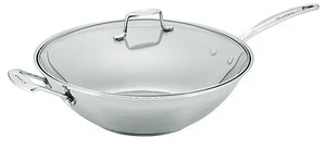 New SCANPAN Impact 18/10 Stainless Steel Covered 32cm Wok with Lid RRP $185 - Picture 1 of 4