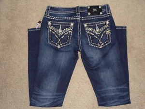 NEW MISS ME FLAP PKT MID-RISE SKINNY RHINESTON BOOT CUT WOMEN'S JEANS SZ 25 NWT - Picture 1 of 7