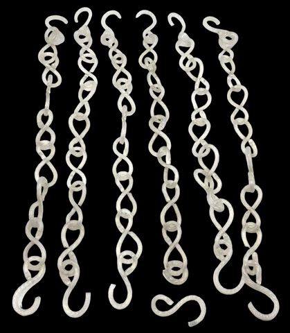6 ~ VINTAGE White Glass Link 14" Chains for Venetian Crystal Chandelier Cover