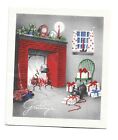Vtg Christmas Card  Scottie Dog Up To Mischief !  Just  Can't Wait ! Gift 1940'S
