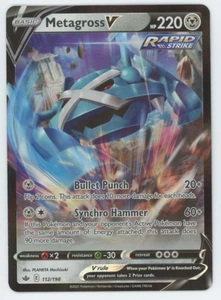 Metagross V 112/198 Holo Ultra Rare Near Mint Chilling Reign Pokemon Card 2021 - Imagen 1 de 2