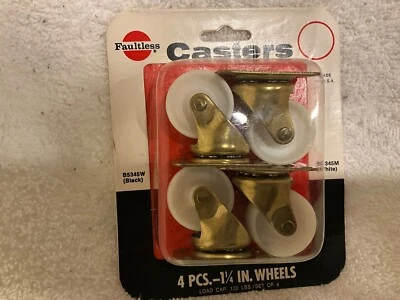 4 ruedas giratorias vintage de latón con tornillo de plástico sin defectos para tocador Foto 1 de 2