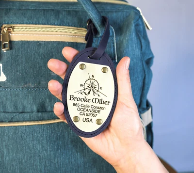 RACHIBA Genuine Leather Luggage Tag for Suitcases ID Tags Bag Tags for Luggage bag