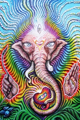 Arte de pared con impresión abstracta de seda de gato trippy psicodélico para el hogar - PÓSTER 20x30 Foto 1 de 4