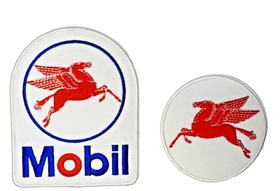 (2) LOT of Mobil 1 Gas Station Pegasus Premium Embroidered Iron-on Patch - Image 1 of 4