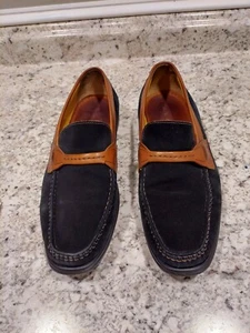 Johnston & Murphy Herren Schwarz Wildleder mit Hellbraun Lederbesatz Halbschuh Größe 10,5M - Bild 1 von 7