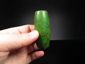 China, jade antiguo, cultura Hongshan, turquesa, tubo raro, cuenta Tian, colgante A726 - Imagen 1 de 5