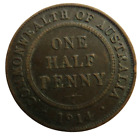 1914 H King George V Australia Halfpenny Coin