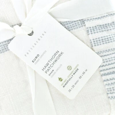 Fundas acolchadas de algodón con retazos artesanales Pottery Barn Hawthorn nuevas con etiquetas - (2) euros Foto 1 de 4