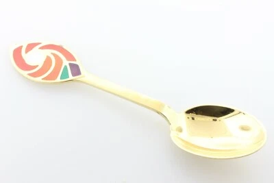 A. Michelsen Sterling Silver Denmark Enamel JULEN 1971 Gold Wash Enamel Spoon - Image 1 of 4