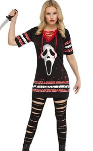 Scream Ghost Face Lives Hockey Jersey Dress Women's Halloween Costume SM 4-6