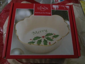 Lenox CHRISTMAS Holly Candy Dish NIB - Picture 1 of 3
