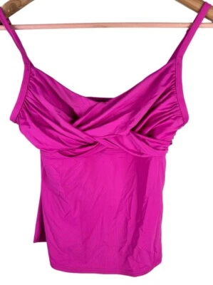La Blanca Rod Beattie Swim Top Swimsuit Tankini Sz 10 Magenta Twist Front Bikini - Image 1 of 4