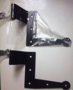 Black Metal NY Style “L” Hinges For Exterior Shutters One Set Of 4 New - Imagen 1 de 3