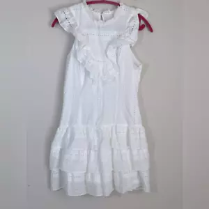 WILLA STORY Marabel Dress In White Mini Ruffle Tiered Size Small - Picture 1 of 10