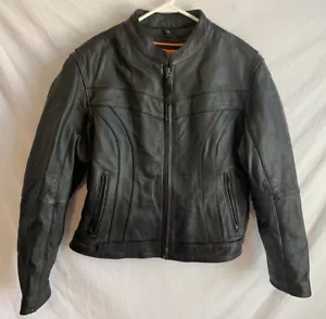 First Classics Jacket Womens Size XL Black Leather Full Zip Motorcycle Gear - Picture 1 of 15
