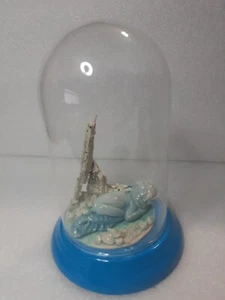 OOAK BLUE Glass Dome ART Baby Mermaid-Boy Handcrafted  Polymer Clay - Picture 1 of 12