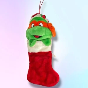 VTG Teenage Mutant Ninja Turtles Michelangelo Christmas Stocking 90s TMNT 21" - Picture 1 of 12