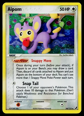 AIPOM 34/115 REVERSE HOLO EX UNSEEN FORCES POKEMON TCG - Image 1 of 2