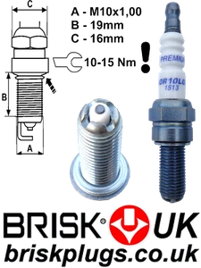 AOR10LGS Racing Spark Plugs Brisk Competition Ignition - Picture 1 of 2