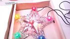 Vintage Christmas Working Flashing Lighted Tree Topper Star Tinsel