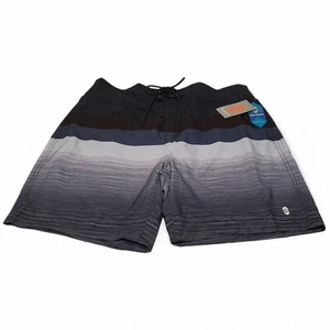 Free Country Mens Swim Shorts Black Blue Gray HydroFlx Size XXL - Picture 1 of 9