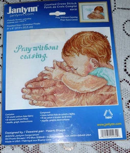 Praying Hands Counted Cross Stitch~14 Count~Pray without Ceasing~New~11"x8" - Picture 1 of 7